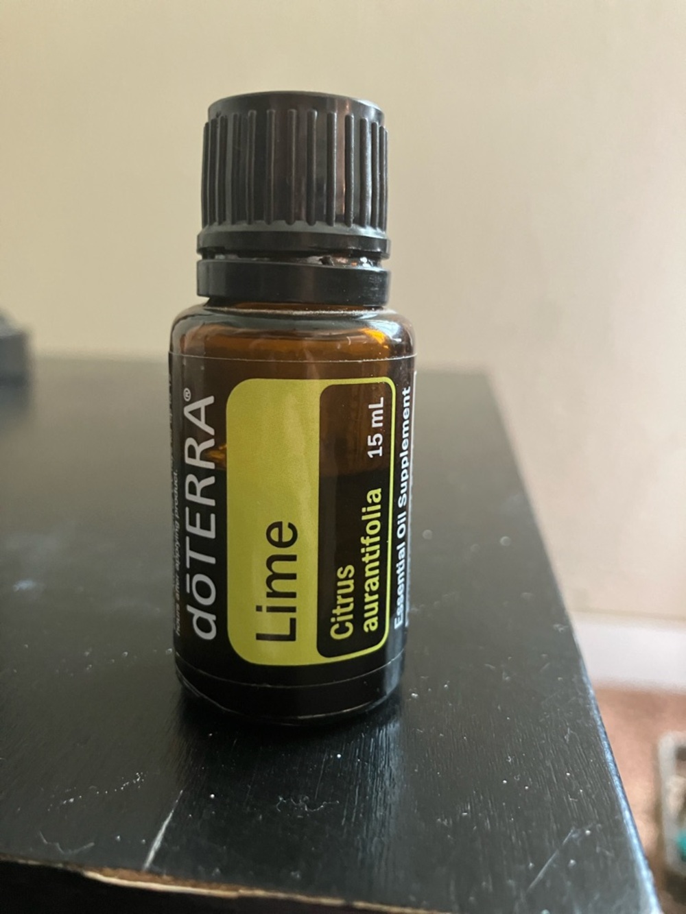 Doterra Lime Essential Oil Bottle with Green Label